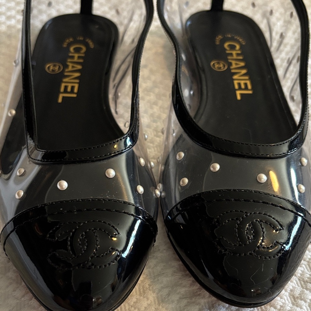 Chanel Clear PVC & Pearl Ballerina Flats